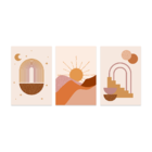 Kit 3 Plaquinhas Decorativa Adesivada Arte Minimalista