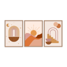 Kit 3 Plaquinhas Decorativa Adesivada Arte Minimalista