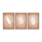 Kit 3 Plaquinhas Decorativa Adesivada Folhas