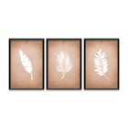 Kit 3 Plaquinhas Decorativa Adesivada Folhas