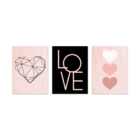 Kit 3 Plaquinhas Decorativa Adesivada Love