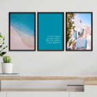 Kit 3 Plaquinhas Decorativa Adesivada Praia