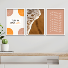 Kit 3 Plaquinhas Decorativa Adesivada Turn On Your Light