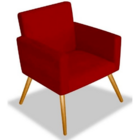 Kit 3 Poltrona Para Sala Decorativa Escritorio Nina Vermelha