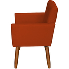 Kit 3 Poltronas Beatriz Suede Amarelo Pé Palito 30cm Castanho