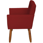 Kit 3 Poltronas Beatriz Suede Amarelo Pé Palito 30cm Castanho