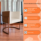 Kit 3 Poltronas Decorativa Cristal Base Bronze Veludo Bege/pu