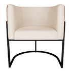 Kit 3 Poltronas Decorativa Cristal Base Preta Veludo Bege/pu