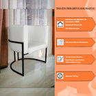 Kit 3 Poltronas Decorativa Luana Base Preta Pu Branco - Monta