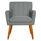 Kit 3 Poltronas Decorativa Para Sala De Estar Cecília Linho C