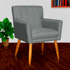 Kit 3 Poltronas Decorativa Para Sala De Estar Cecília Linho C