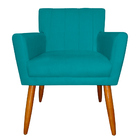 Kit 3 Poltronas Decorativa Para Sala De Estar Cecília Suede A