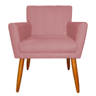 Kit 3 Poltronas Decorativa Para Sala De Estar Cecília Suede R