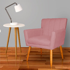 Kit 3 Poltronas Decorativa Para Sala De Estar Cecília Suede R