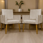 Kit 3 Poltronas Decorativa Para Sala Recepção Consultório Esc