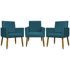 Kit 3 Poltronas Decorativa Para Sala Recepção Consultório Esc