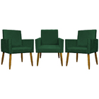 Kit 3 Poltronas Decorativa Para Sala Recepção Consultório Esc