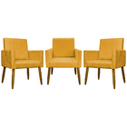 Kit 3 Poltronas Decorativa Para Sala Recepção Consultório Esc