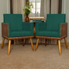 Kit 3 Poltronas Decorativa Para Sala Recepção Escritório Cons