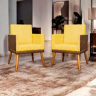 Kit 3 Poltronas Decorativa Para Sala Recepção Escritório Cons