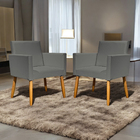 Kit 3 Poltronas Decorativa Para Sala Recepção Escritório Nina