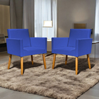 Kit 3 Poltronas Decorativa Para Sala Recepção Escritório Nina