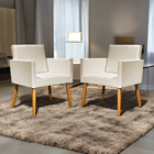 Kit 3 Poltronas Decorativa Para Sala Recepção Escritório Nina