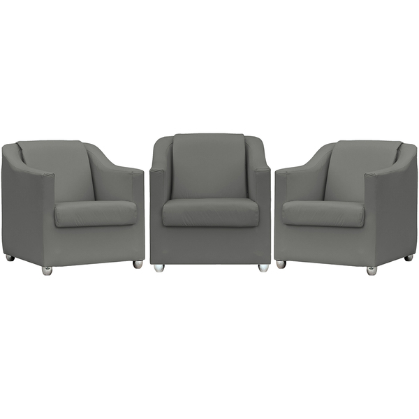 Kit 3 Poltronas Decorativa Para Sala Recepção Manicure Cadeir