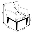 Kit 3 Poltronas Decorativa Sala De Estar Alyssa Pés Madeira C