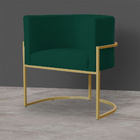 Kit 3 Poltronas Decorativa Sala De Estar Luana Base Gold Sued