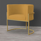 Kit 3 Poltronas Decorativa Sala De Estar Luana Base Gold Sued