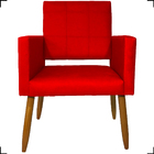 Kit 3 Poltronas Decorativas Confortáveis Para Sala Isa Suede