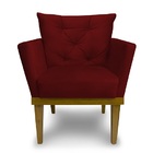 Kit 3 Poltronas Decorativas Julia Suede Vinho - Meu Lar Decor