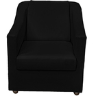 Kit 3 Poltronas Decorativas Para Sala Mila Corino Preto Pé De