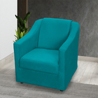 Kit 3 Poltronas Decorativas Para Sala Mila Suede Azul Turques