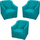 Kit 3 Poltronas Decorativas Para Sala Recepção Consultório Ma