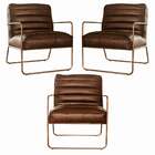 Kit 3 Poltronas Decorativas Sala De Estar Base De Ferro Mali