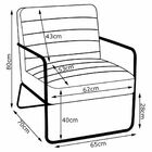 Kit 3 Poltronas Decorativas Sala De Estar Base De Ferro Mali