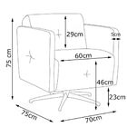 Kit 3 Poltronas Giratória Para Sala De Estar Astana Couro Mar