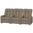 Kit 3 Poltronas Para Sala De Cinema Sued Amassado Marrom