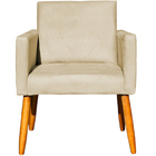 Kit 3 Poltronas Para Sala Recepção Consultório Nina Suede Beg