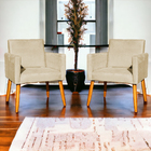 Kit 3 Poltronas Para Sala Recepção Consultório Nina Suede Beg