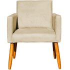 Kit 3 Poltronas Para Sala Recepção Consultório Nina Suede Beg