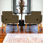 Kit 3 Poltronas Para Sala Recepção Consultório Nina Suede Mar