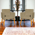 Kit 3 Poltronas Para Sala Recepção Consultório Nina Suede Nud