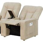 Kit 3 Poltronas Reclináveis Para Sala De Cinema Sued Bege