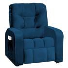 Kit 3 Poltronas Reclináveis Para Sala De Cinema Veludo Azul