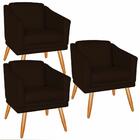 Kit 3 Poltronas San Diego Para Clinica Recepção Sala Corino