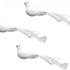 Kit 3 Pombinhas Brancas 13cm Enfeite Natal - Magizi