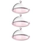 Kit 3 Porta Bolo Rosa Himalaia 30cm Cúpula Bubble Crippa Bole
